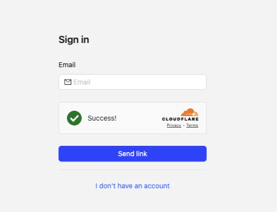 Screenshot – Turnstile Sign‑in