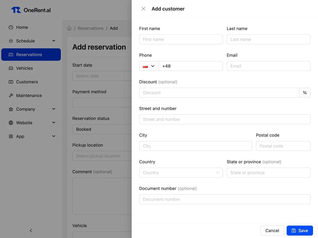 Screenshot - Quick Customer Creation